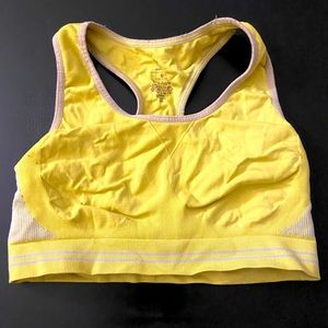 Yellow sports bra